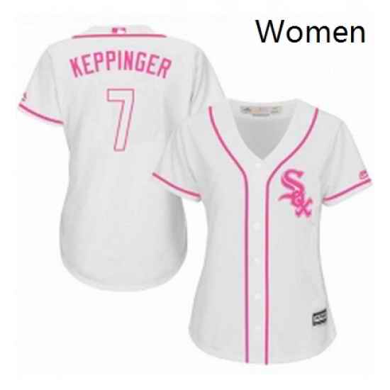 Womens Majestic Chicago White Sox 7 Jeff Keppinger Replica White Fashion Cool Base MLB Jersey